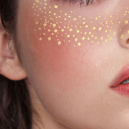6 Piece Glitter Freckles Face Tattoo Gold Transfer Stickers