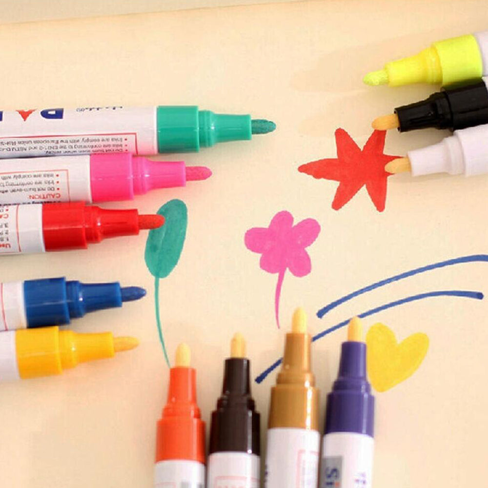 12 Colors Permanent Oil Based Paint Pen Waterproof Markers
