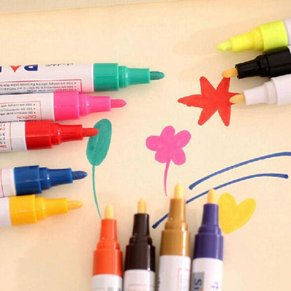 12 Colors Permanent Oil Based Paint Pen Waterproof Markers