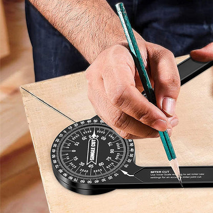 7.28 Inch Aluminum Miter Saw Protractor Angle Finder with Precision Laser Markings
