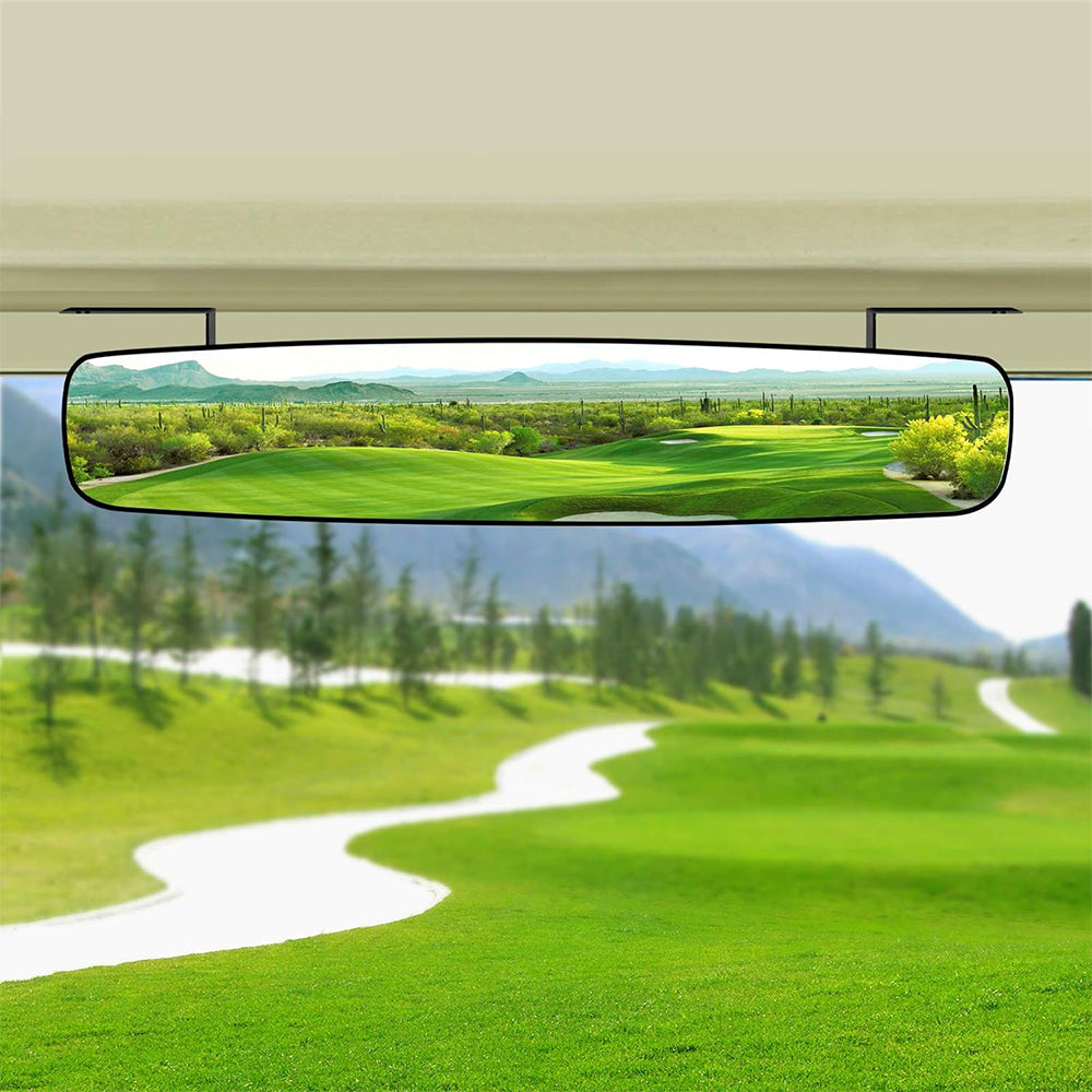 Adjustable Central Rear View Convex Golf Cart Mirror Replacement Compatible with Ezgo Club Car Yamaha