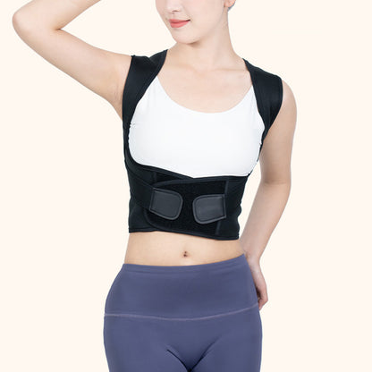 Adjustable Unisex Shoulder Brace Belt Low Back Support For Women Men-Black