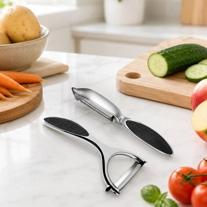 2 Pack Stainless Steel Vegetable Peeler Set Potato Peeler for Kitchen