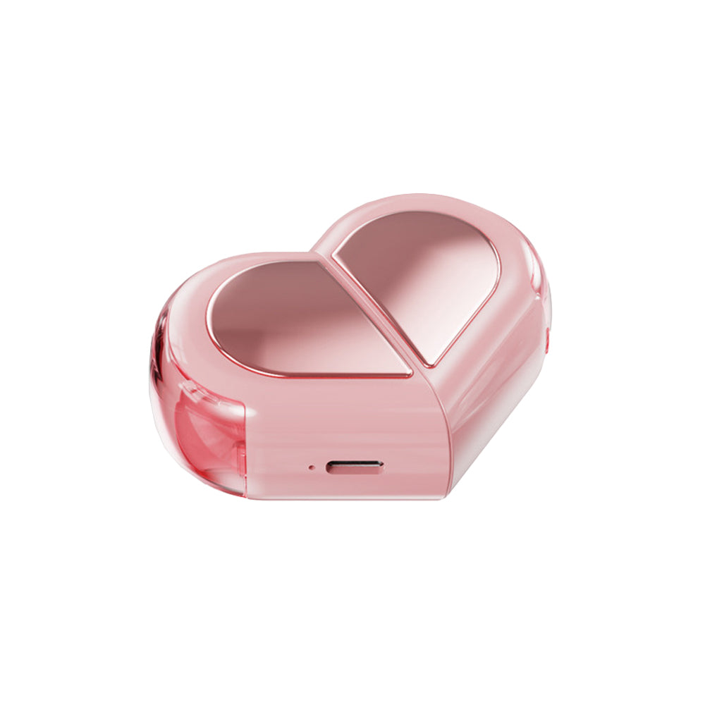 Wireless Bluetooth Earphones with Heart-Shaped Case Pink