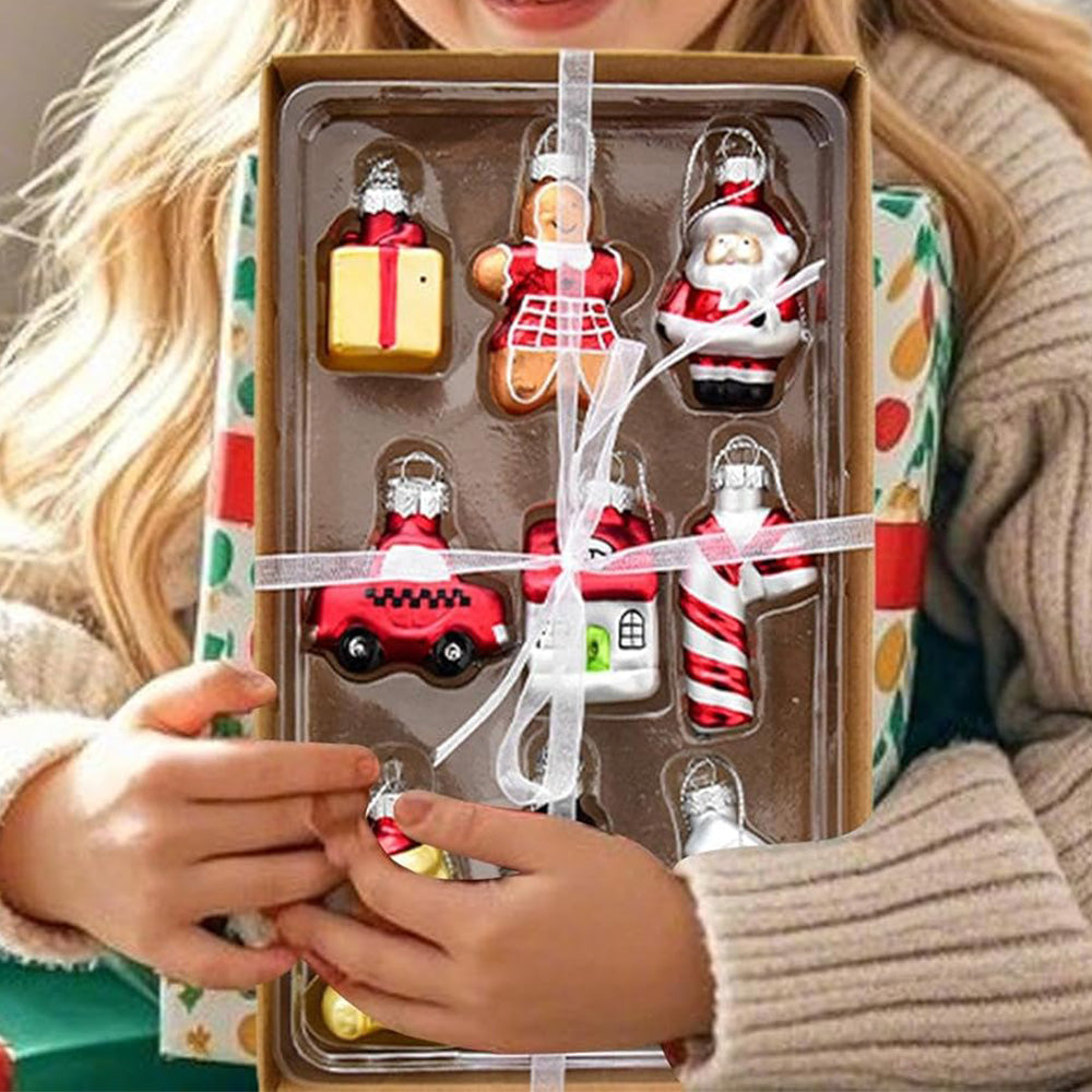 Glass Painted Christmas Ornaments Christmas Tree Hanging Decorations-Style 2