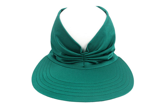 Womens Elastic Beach Summer Sun Hats Wide Brim Visor UV Protection-Navy