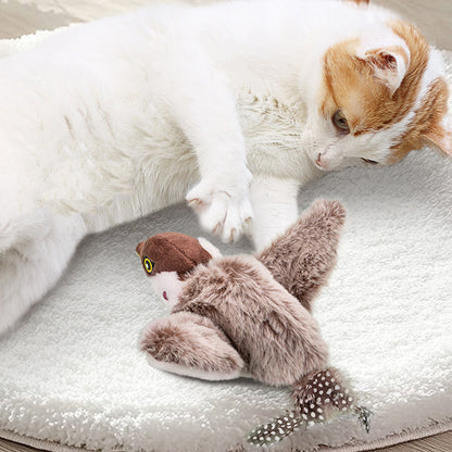 Interactive Cat Toy With Chirping Bird Electronic Flying Bird Shaped Cat Toy