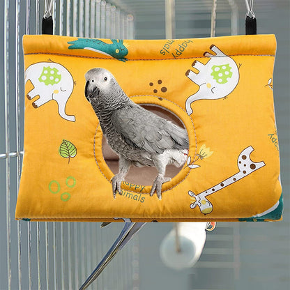 Bird Sleep Nest Cage Hut Pet Hammock Hang Cave Bed for Parrot Budgie Cockatiel