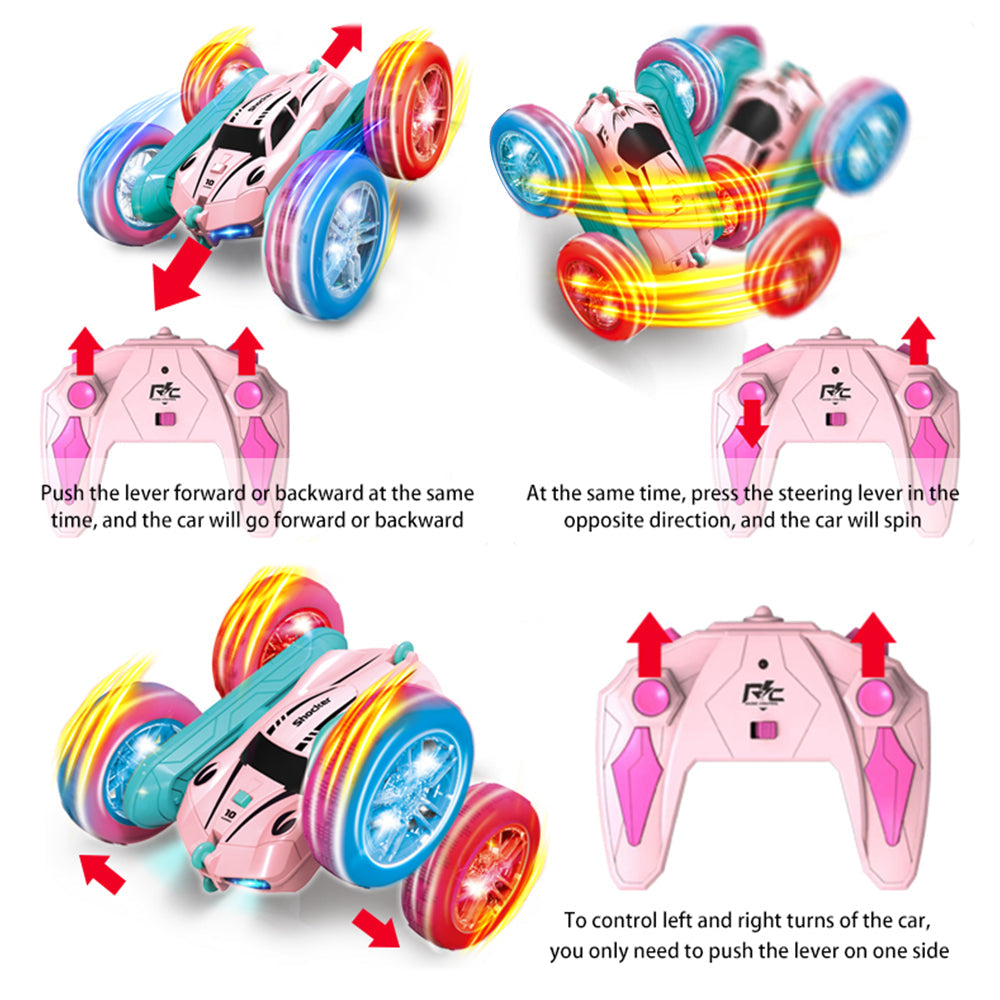 RC Stunt Car Remote Control Toy Car 4WD Double Sided Rotation Car Kids Gift