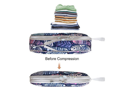 4 Pcs Travel Packing Cubes Set Space-Saving Expandable Compression Packing Cubes -Feather