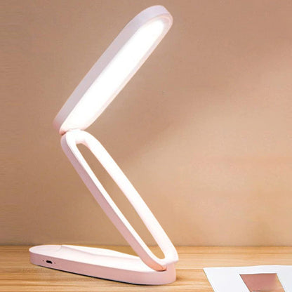 Foldable LED Desk Lamp Touch Dimmable Table Lamp Rechargeable Portable Reading Lamp for Office Home Pink