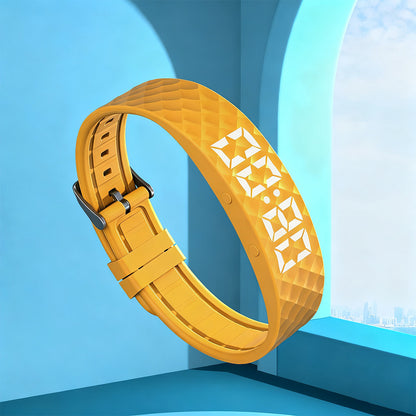 Vibrating Alarm Wristband Silent Wrist Watch - Yellow