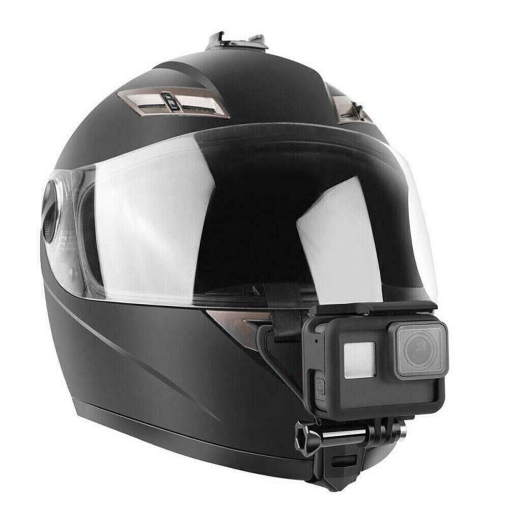 Motorcycle Helmet Chin Mount for Action Camera Quick Release Shockproof-Black