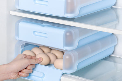 Automatic Scrolling Egg Storage Box Removable Egg Dispenser-Blue