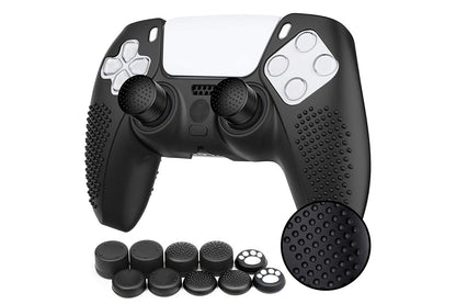 Silicone Skin Case Cover and 10 Grip Caps for Sony PS5 Controller Accessories