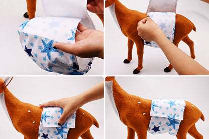 3Pcs Washable Male Dog Diapers with Adjustable Belly Bands