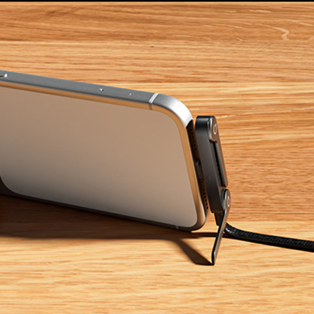 2-in-1 Angled Fast Charging Data Cable with Phone Stand for Gaming and Travel
