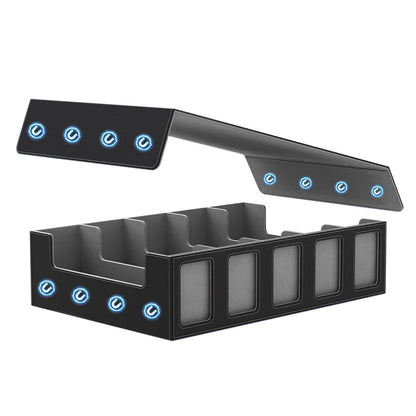 5 Row Trading Card Storage Box with Display Slot Removable Attachment Cover