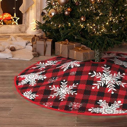 Plaid Christmas Tree Skirt Xmas Tree Skirt Xmas Party Decor Style 3