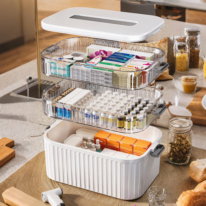 4 Layer Detachable Clear Storage Box with Handle for Art and Crafts