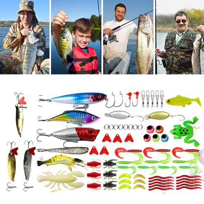 78 Pcs Set Fishing Lures Christmas Fish Tackle Set Xmas Surprise Fishing Bait