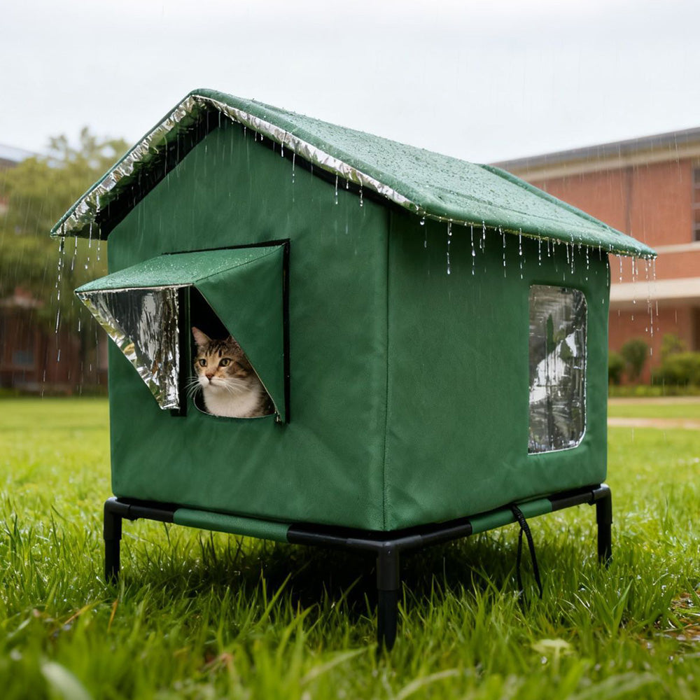 Insulated Shelter  Cat House-Green