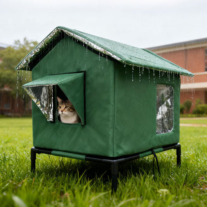 Insulated Shelter  Cat House-Green