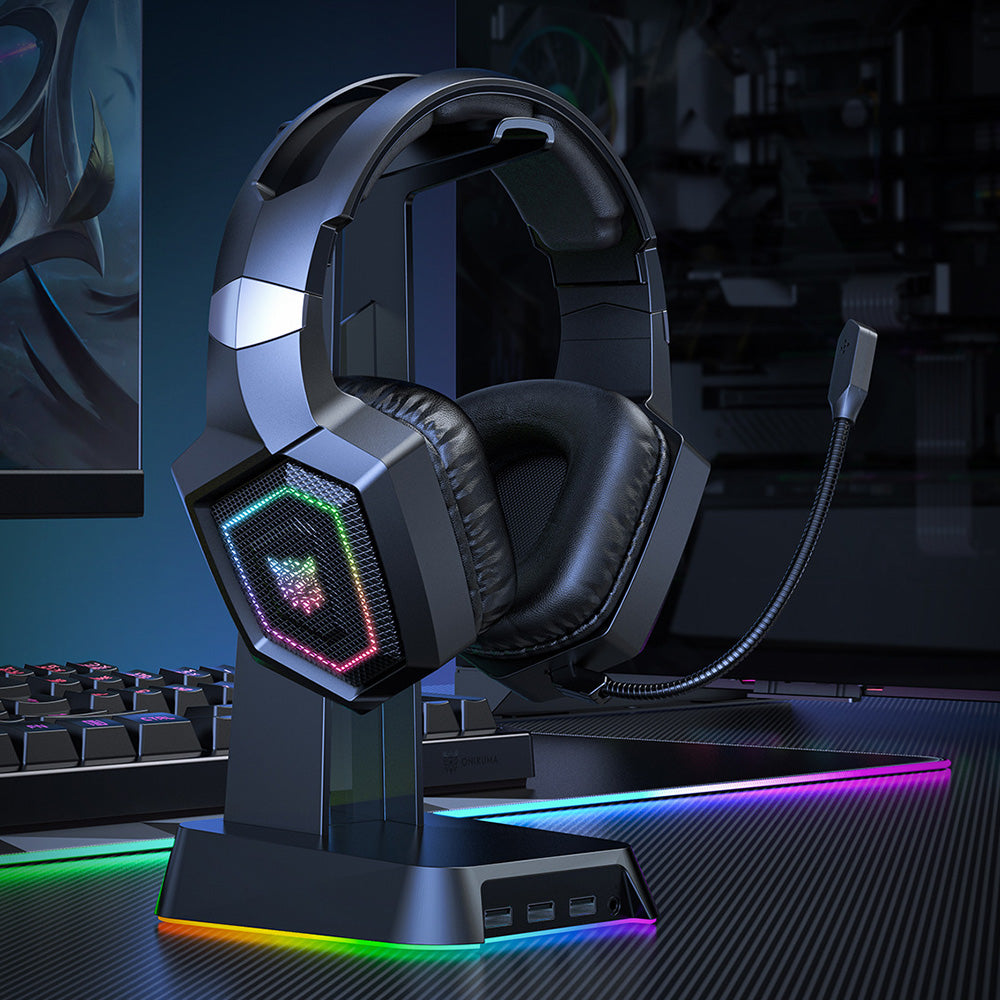 2.4GHz Wireless Gaming Headset with Flip Microphone for PC-Black