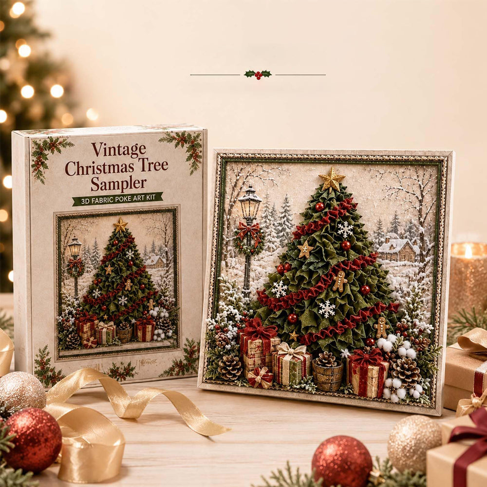 Framed Christmas Yarn Poke Fabric DIY Decoration Kit for Adults - Christmas Tree