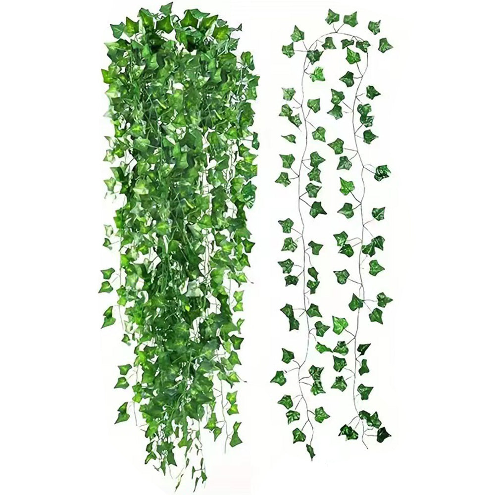 2Pcs 12 X 2M Artificial Ivy Vine Garland Fake Foliage Hanging Leaf Plant for Home Garden Party