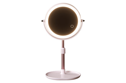 Adjustable Height Dual-Sided LED Makeup Mirror with 3 Color Lighting