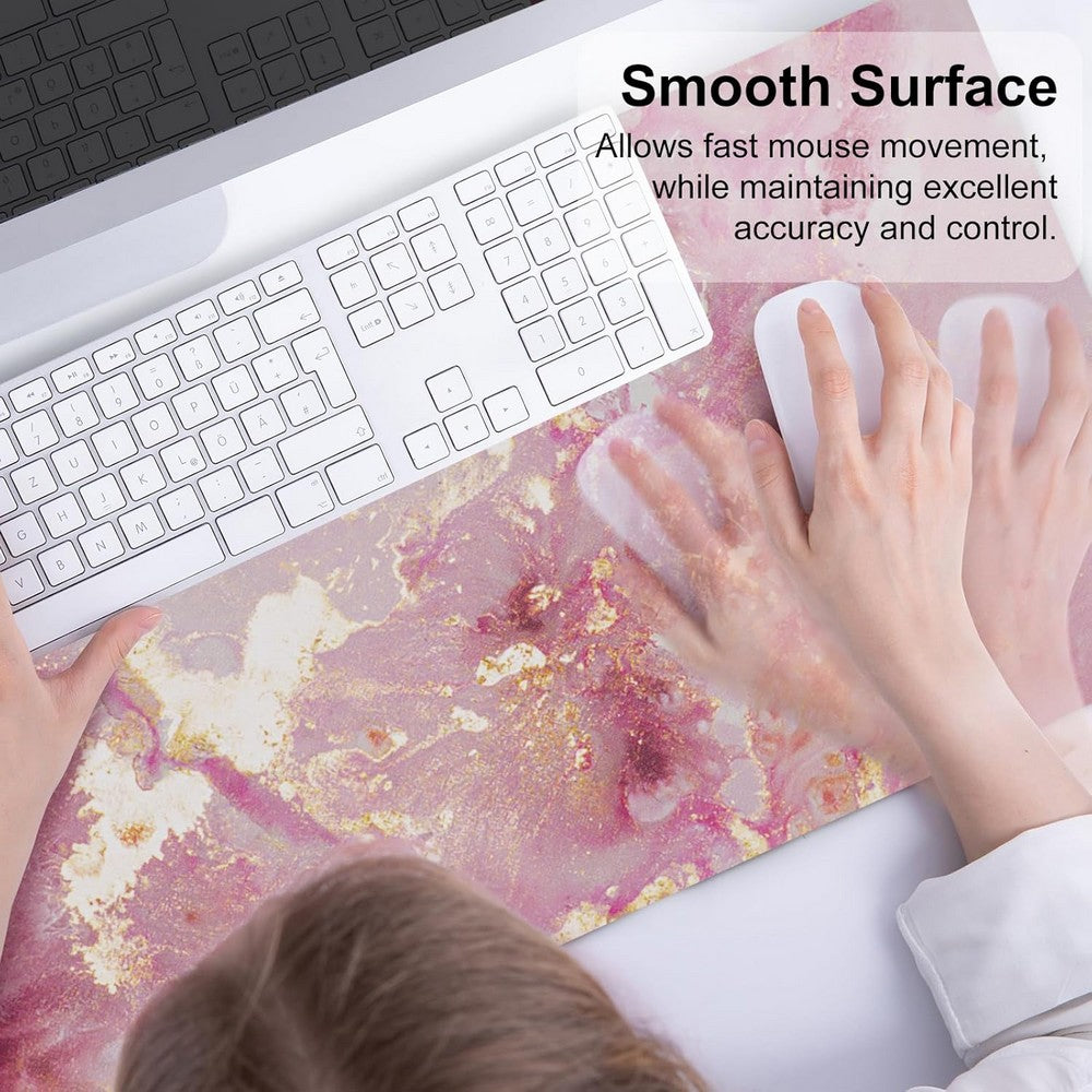 Large Mouse Pad Desk Mat for Desktop Protector Writing Pad for School Office-pink