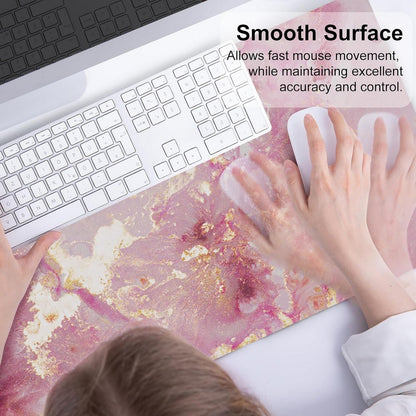 Large Mouse Pad Desk Mat for Desktop Protector Writing Pad for School Office-pink