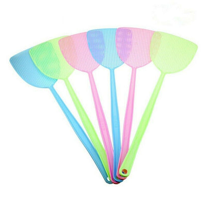 12 Pcs Plastic Fly Swatter Manual Reusable Swat Pest Control with Long Handle