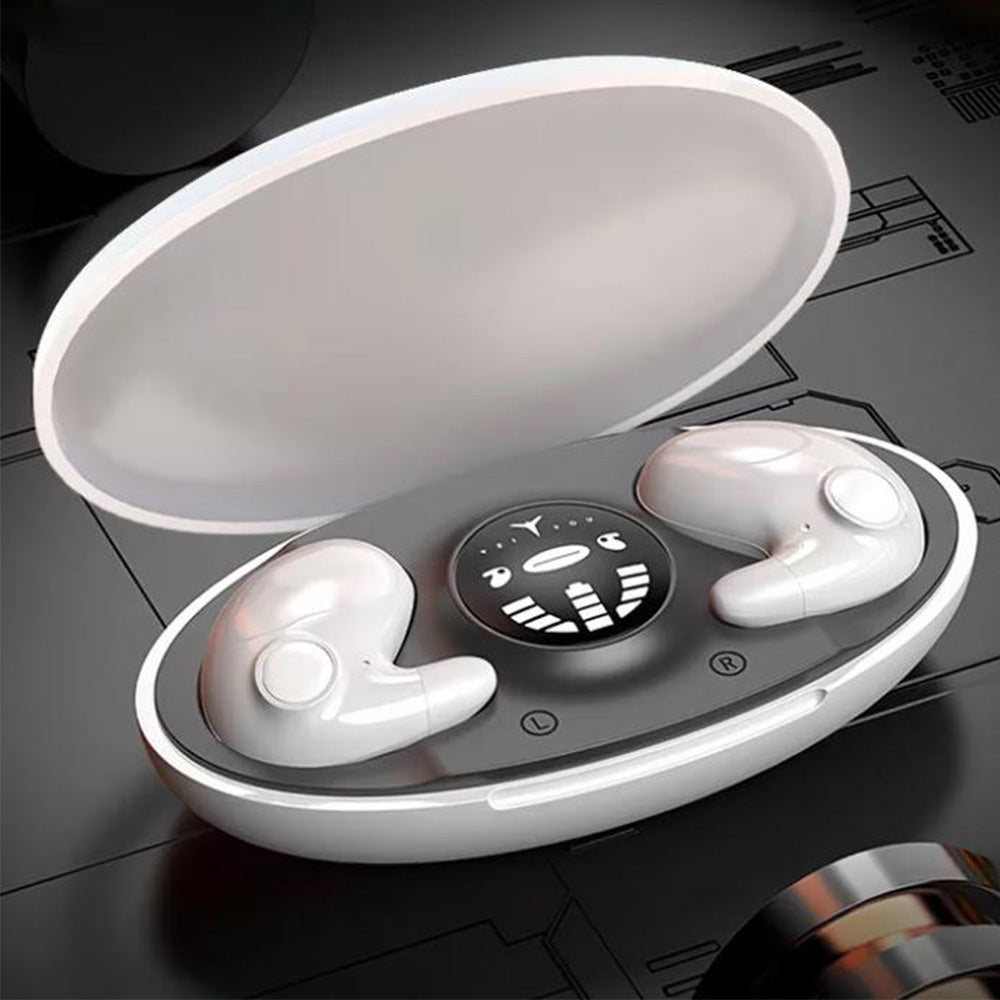 Invisible Sleep Earphone Wireless  Bluetooth 5.3 Headphones Hidden Earbuds with Charging Case White