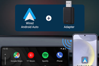 2-in-1 Wireless CarPlay and Android Auto Adapter Plug and Play for iPhone Android