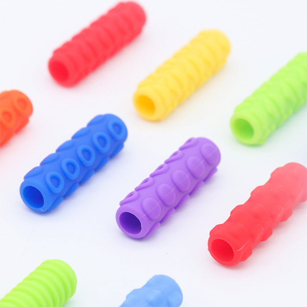 14 Pcs Silicone Textured Sensory Pencil Grip Fidget Toy