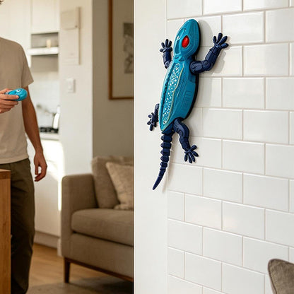 Remote Control Wall Climbing Gecko Toy with LED Lights - Blue