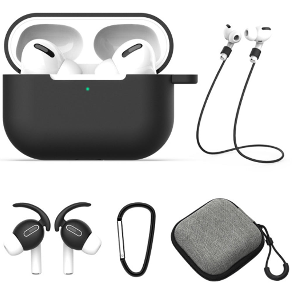 For Apple AirPods Case Cover Kit AirPod Earphone Protector Cover with Replacement Ear Tips Black