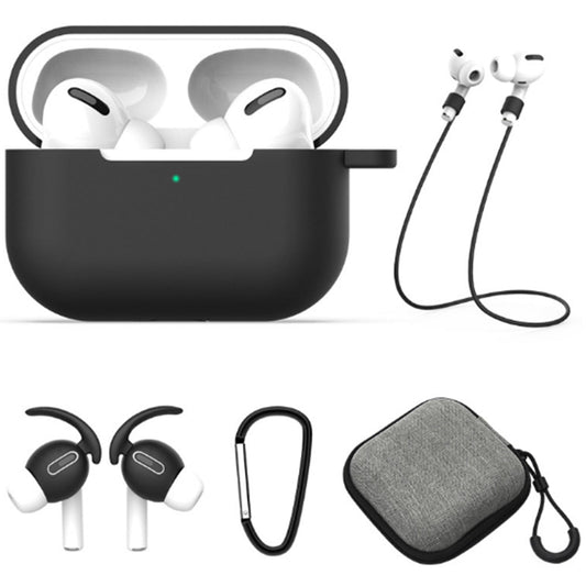 For Apple AirPods Case Cover Kit AirPod Earphone Protector Cover with Replacement Ear Tips Black