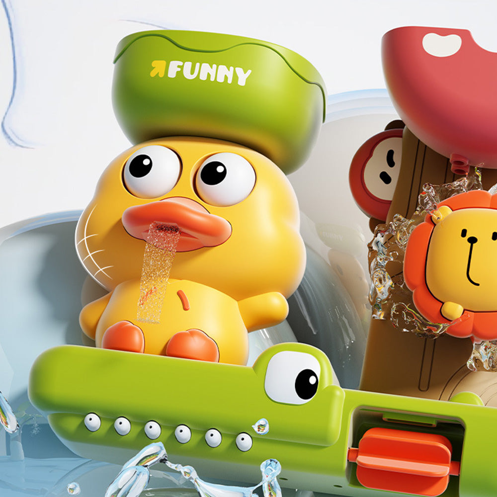 Animal Suction Waterfall Bath Toy Water Wheel for Boys Girls