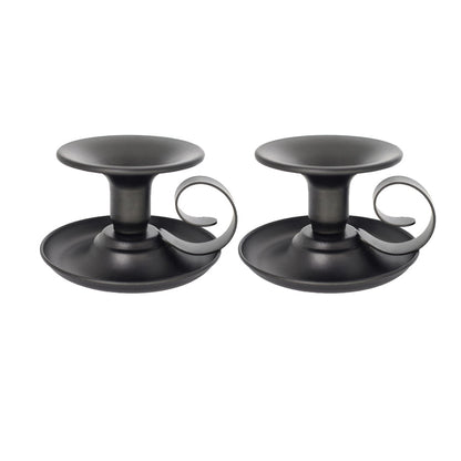 2Pcs Retro Black Iron Taper Candle Holders for Thanksgiving Christmas