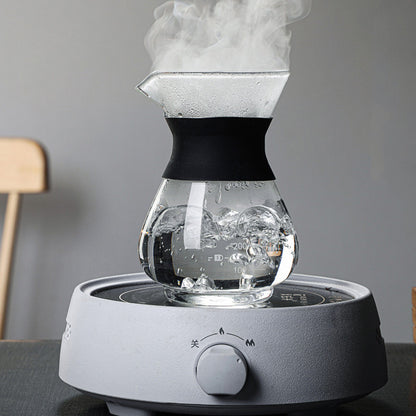 Pour Over Coffee Maker Borosilicate Glass Carafe with Reusable Stainless Steel Filter-600ml