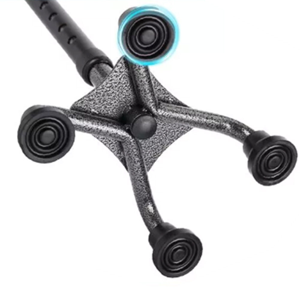 Adjustable Walking Cane with Foldable 4-Pronged Base for Seniors