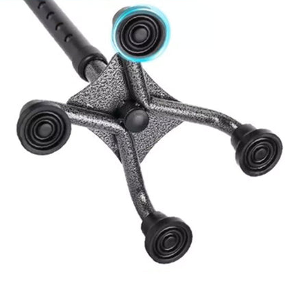 Adjustable Walking Cane with Foldable 4-Pronged Base for Seniors