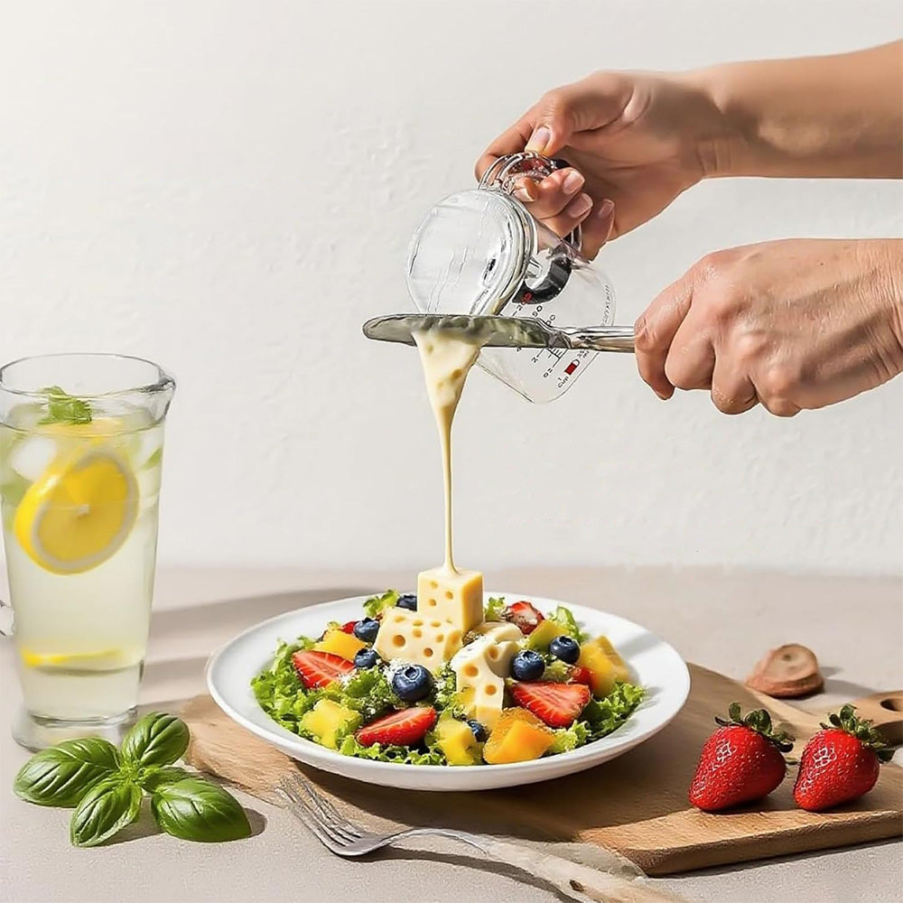 Adjustable 4-in-1 Measuring Cup with Scraper Base for Baking Cooking Use