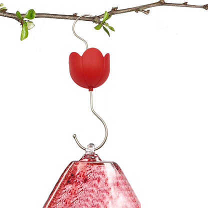 Anti-Ant Moat for Hummingbird Hanging Feeders Ant Guard S Hook Hanger for Outdoor Yard Red