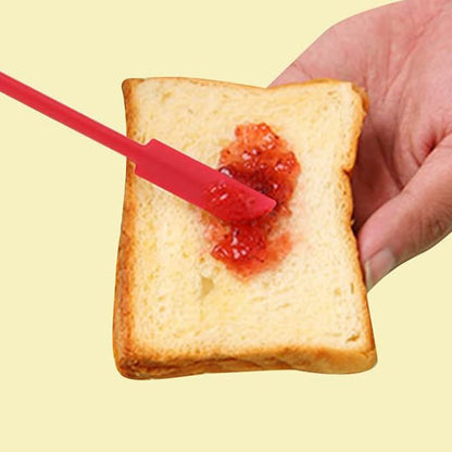 3Pcs Set Mini Silicone Spatula Reusable Cosmetics Splatula Jar Scrapers Red