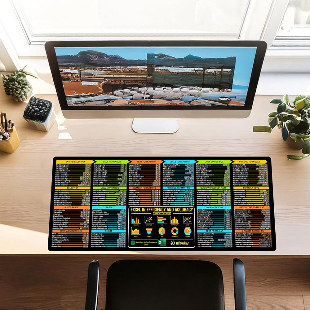 Extra Large Excel Shortcut Mouse Pad ââ‚?Non-Slip Desk Mat for Office