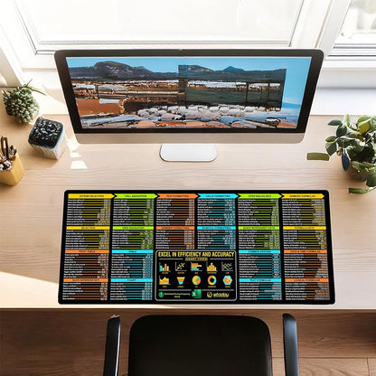 Extra Large Excel Shortcut Mouse Pad ââ‚?Non-Slip Desk Mat for Office